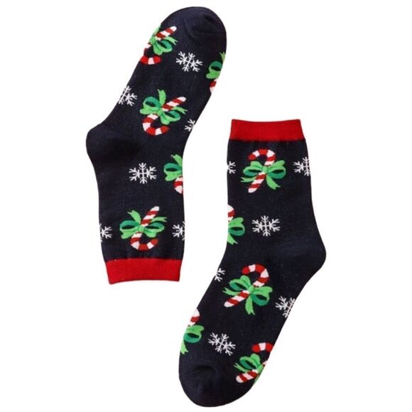 Candy Cane Print Socks - Picture 3 of 3